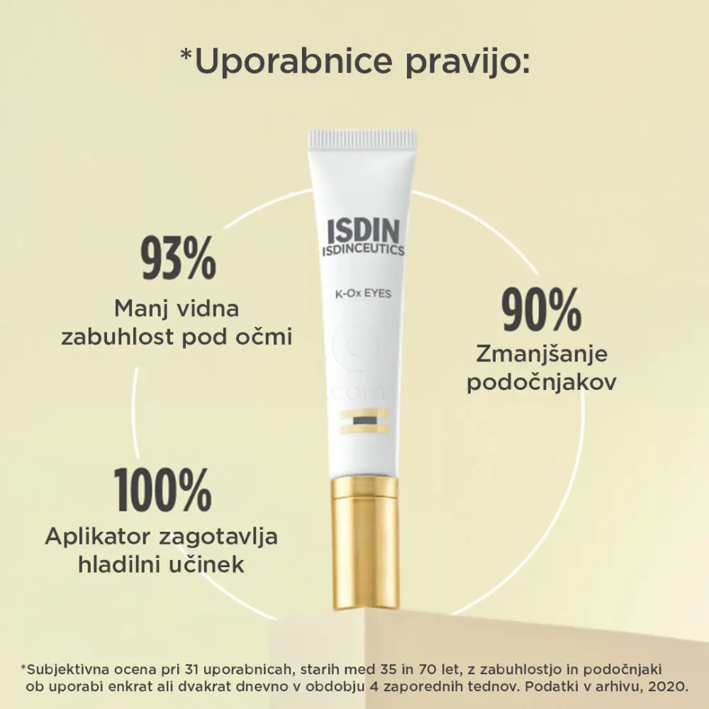 ISDIN Isdinceutics Rejuvenate K-Ox, krema za predel oči s keramičnim aplikatorjem (15 ml)